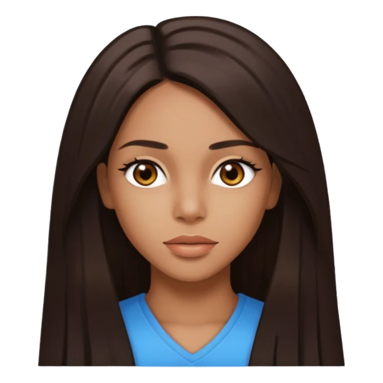 Aaliyah with long dark brown hair sticker