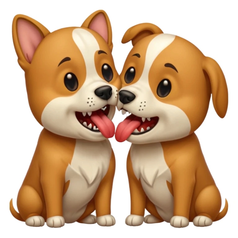 dogs kissing agressively sticker