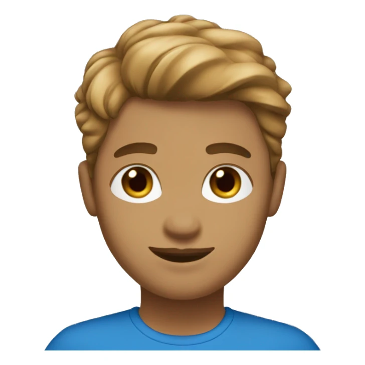 Medium light brown with french hair and a blue top sticker