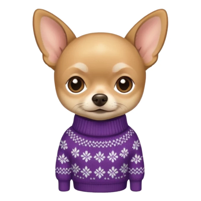Tan chihuahua wearing a sweater sticker