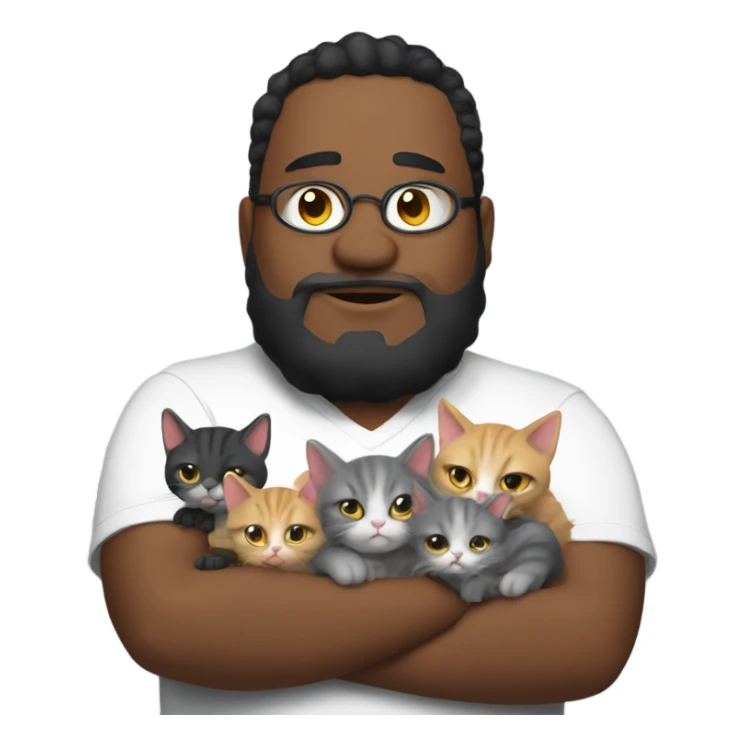 big fat discord moderator with his kittens sticker