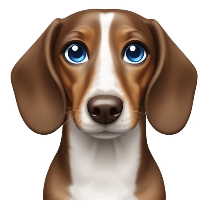 Brown and white dachshund with one blue eye  sticker