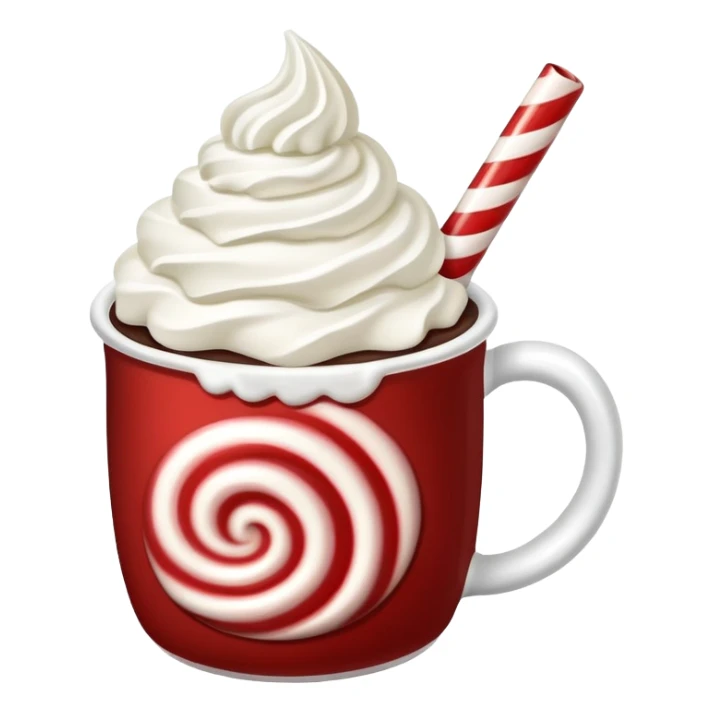 Steaming peppermint hot cocoa in a festive holiday mug sticker