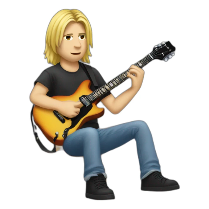Kurt cobain with guitar at concert sticker