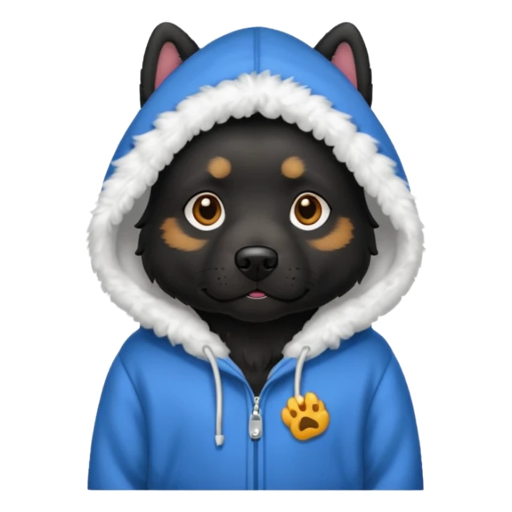 Black dog wearing a hoodie  sticker