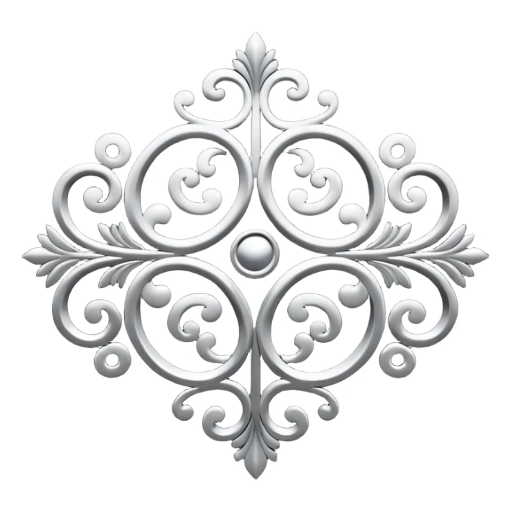 Black and silver filigree page divider, 3D, extremely detailed design sticker