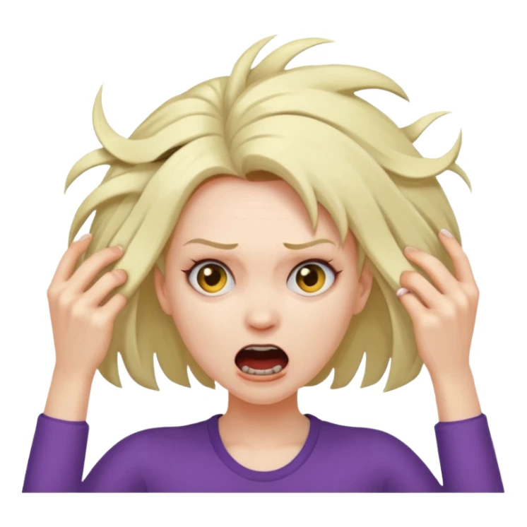 Manic ripping hair out female sticker