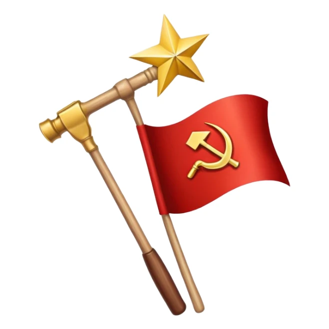 Create a flag for communist country inspired from Soviet Union and china and North Korean party flag with red colour and gold  sticker
