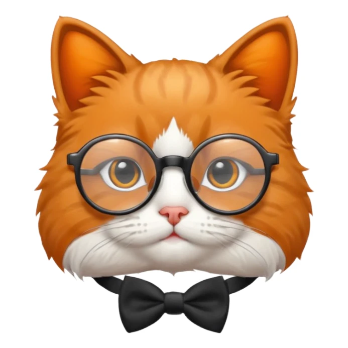 Cat with bow tie and glasses sticker