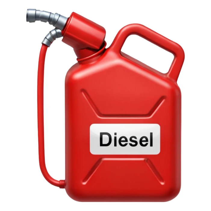 simple red gasoline canister plain pouring drops of diesel sticker