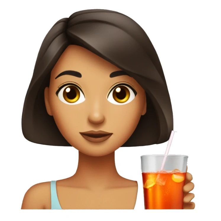 brunette girl drinks aperol sticker