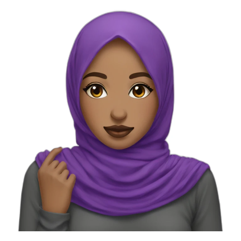 Rainbow hijab kissing purple hijab sticker