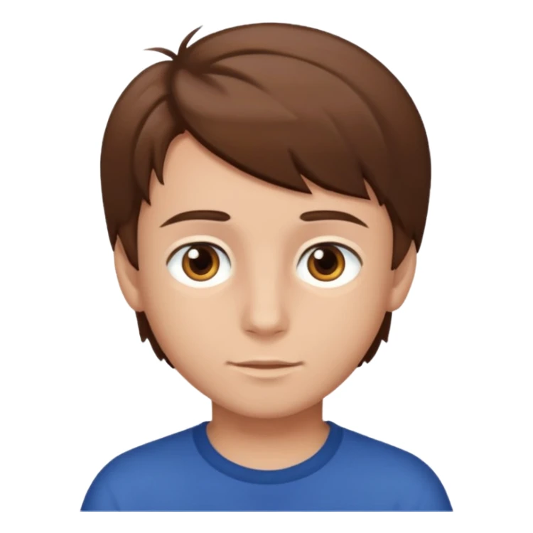 a boy with brown hair and brown eyes sticker