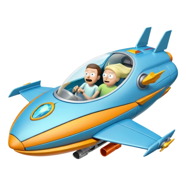 Hot wheels Rick and Morty flying in a spaceship to citadel sticker