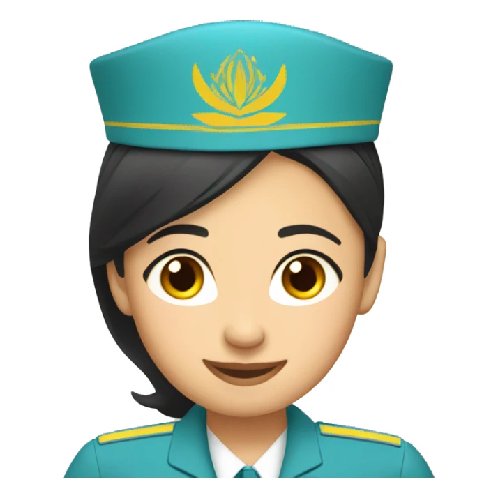 Kazakh asian flight attendant  sticker