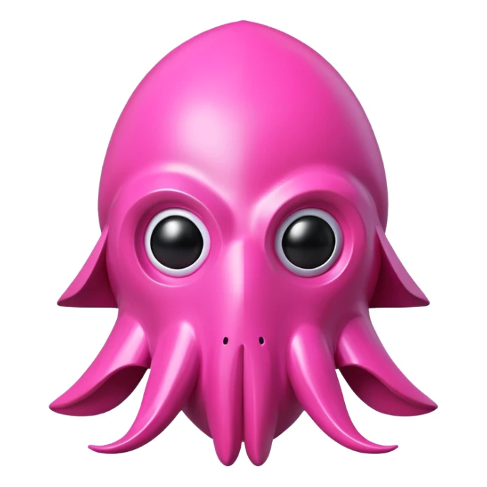 Squid Game pink guard mask with triangle shape on face, 3D style, smooth and glossy sticker
