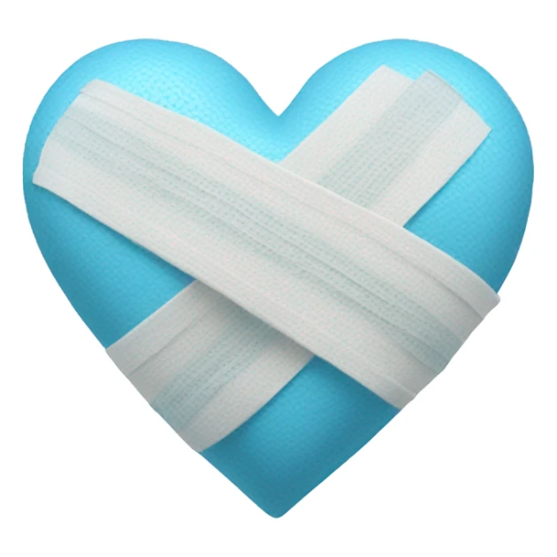 Sky blue heart with bandage sticker