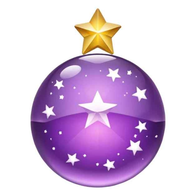 Bola de cristal roxa com estrela dourada brilhante dentro sticker