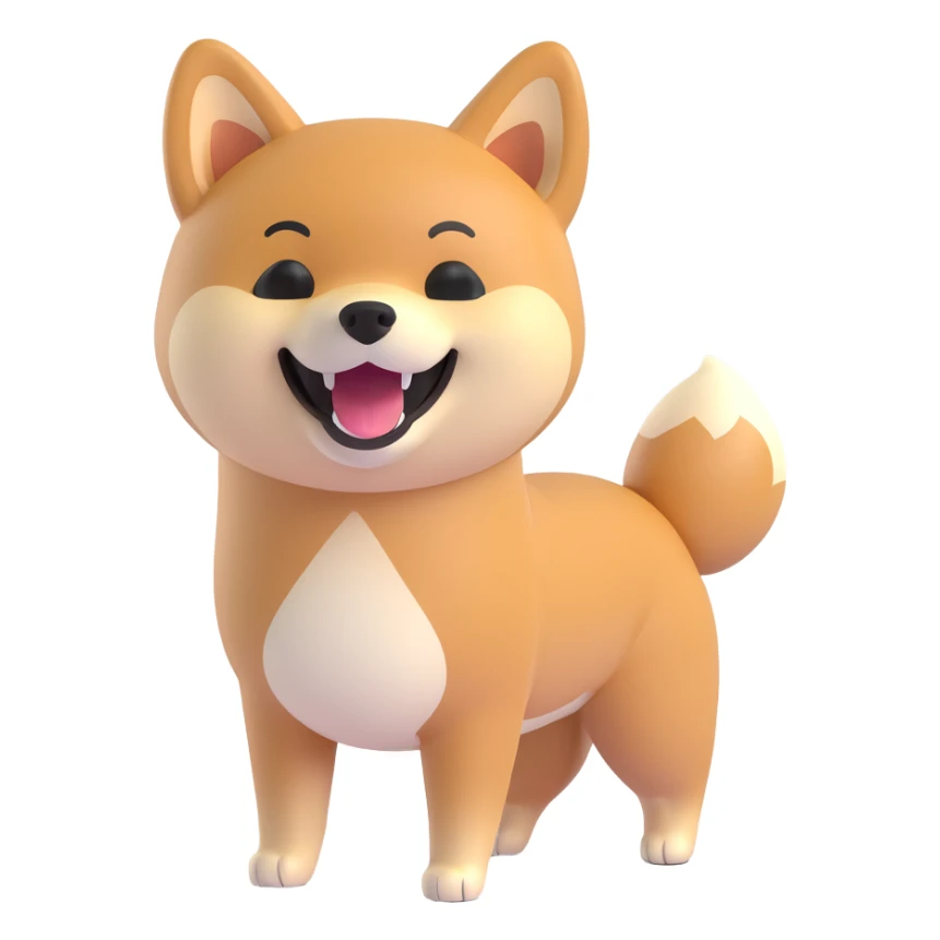 shiba inu standing, laughing sticker