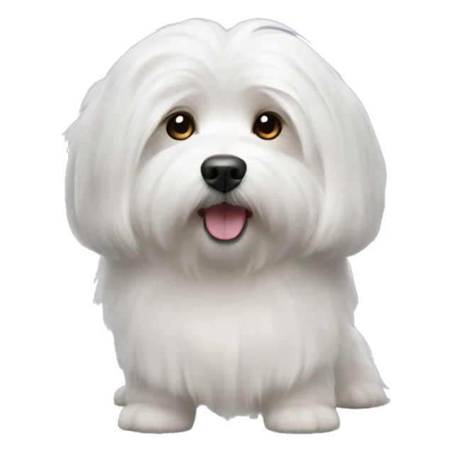 white long hair coton de tulear dog sticker