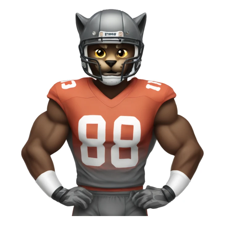 Muscular football player  a cat sticker