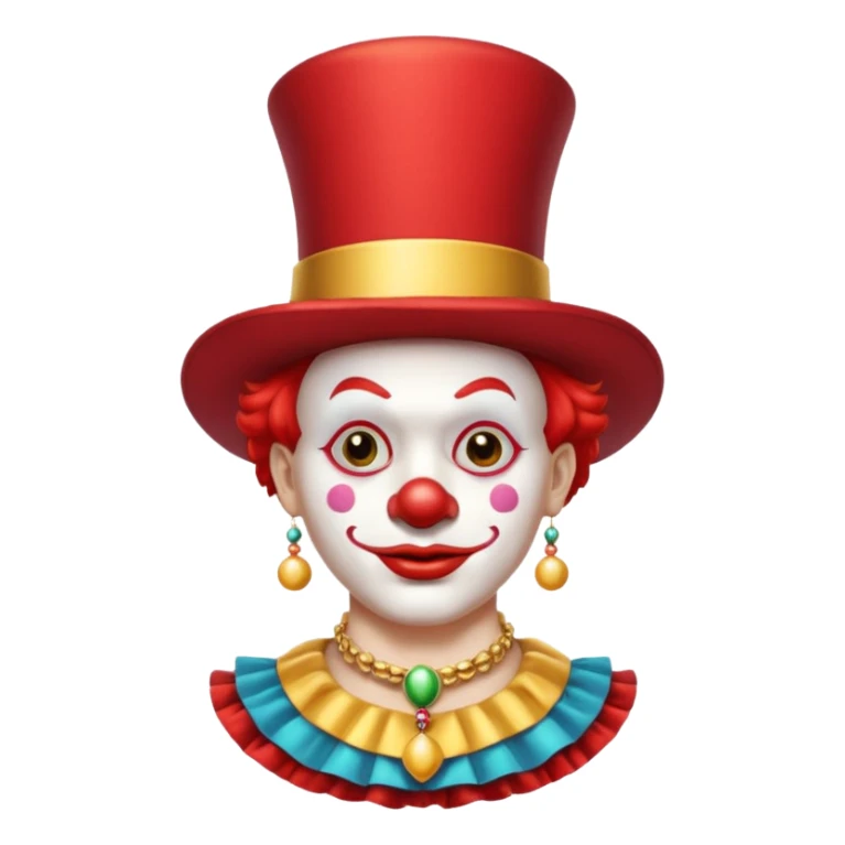 Clown with big top hat, shirt and necklace sticker