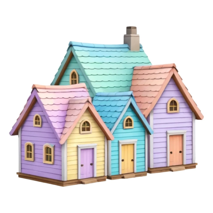 Pastel Roof Cottages sticker