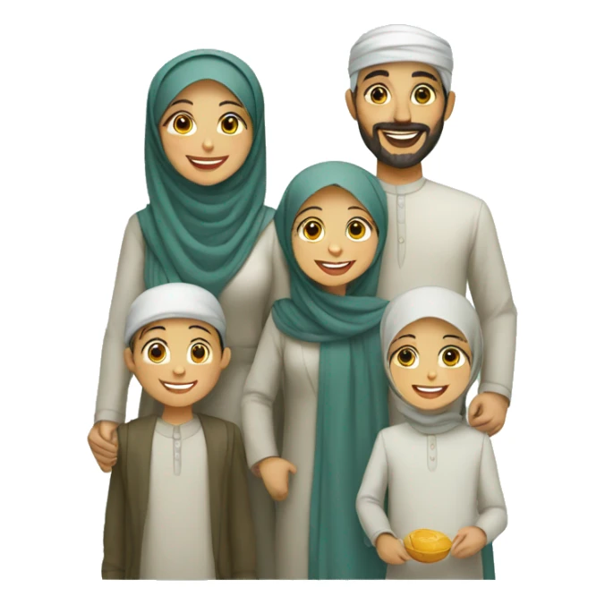 Happy Muslims family sticker