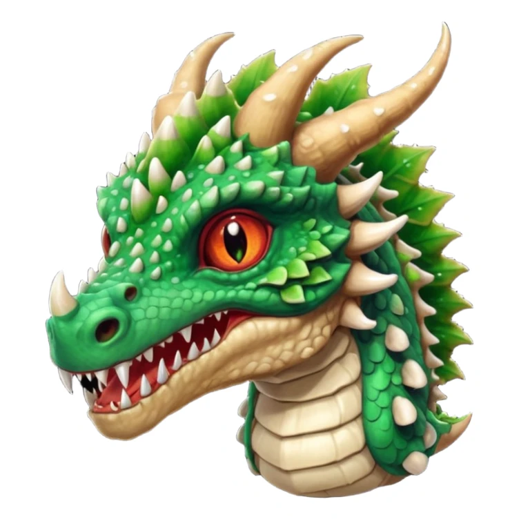 poisonous mushroom dragon beast portrait, head and shoulders only, small dragon face, mushroom cap scales, glowing green spores, sharp teeth, fantasy animal monster vibe, 3D cartoon, mobile game icon style, clean background, no text, no watermark

 sticker