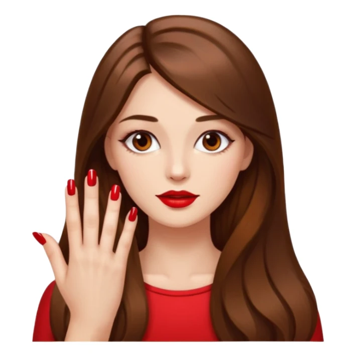 long haired woman nail art on nails sticker