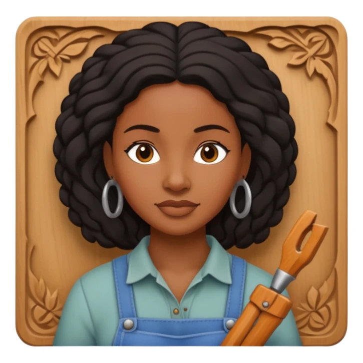 Wood Carving Craftsman black woman sticker