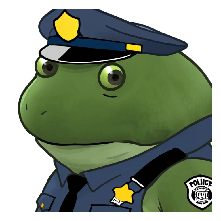 bufo in a police suit sticker