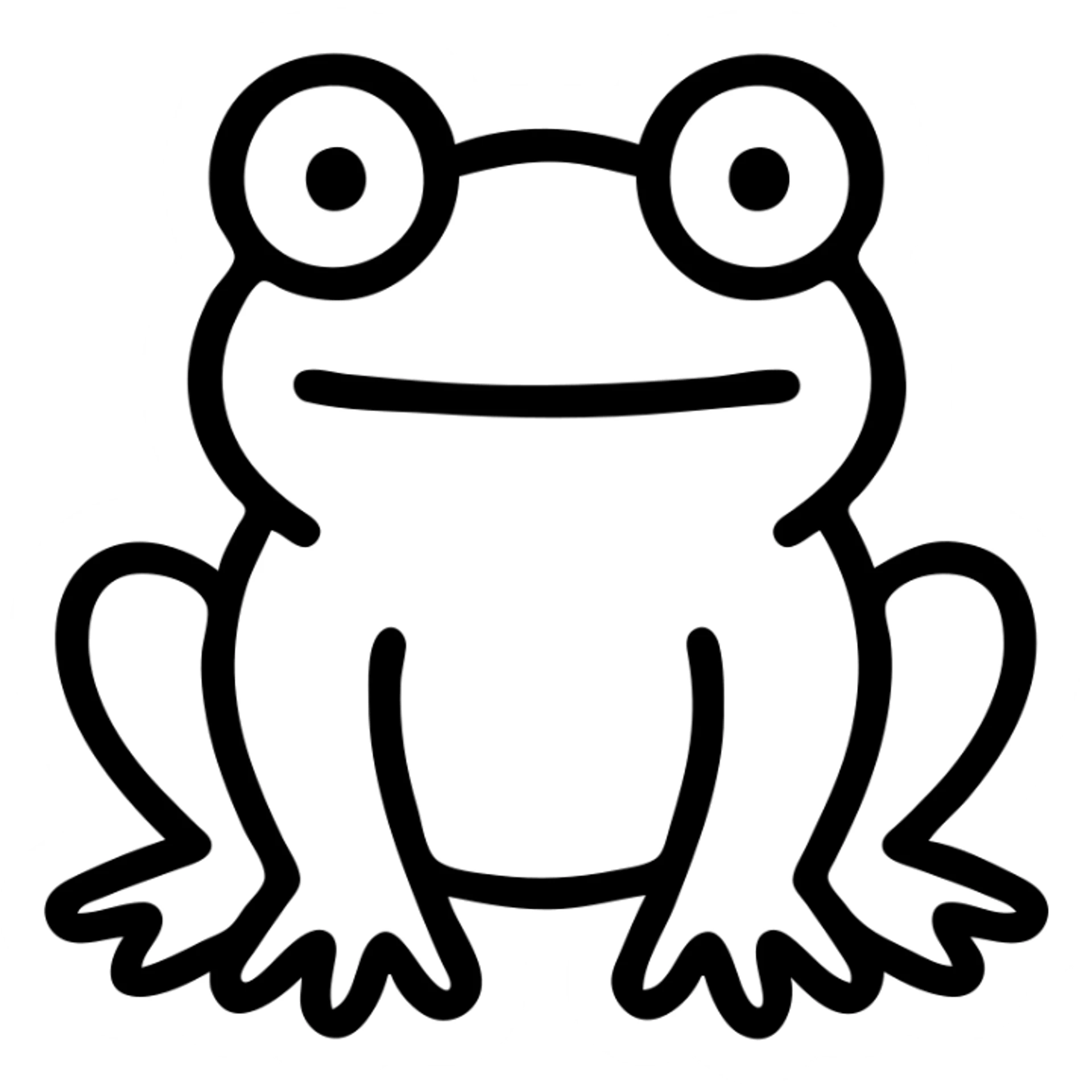 hand-drawn doodle of a frog with black outline sticker