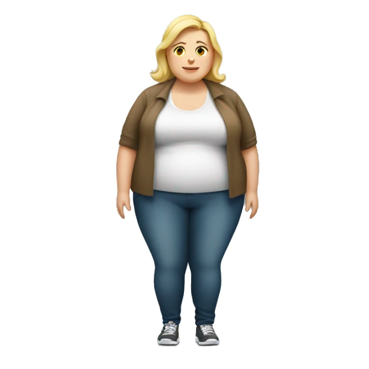 Obese white woman sticker