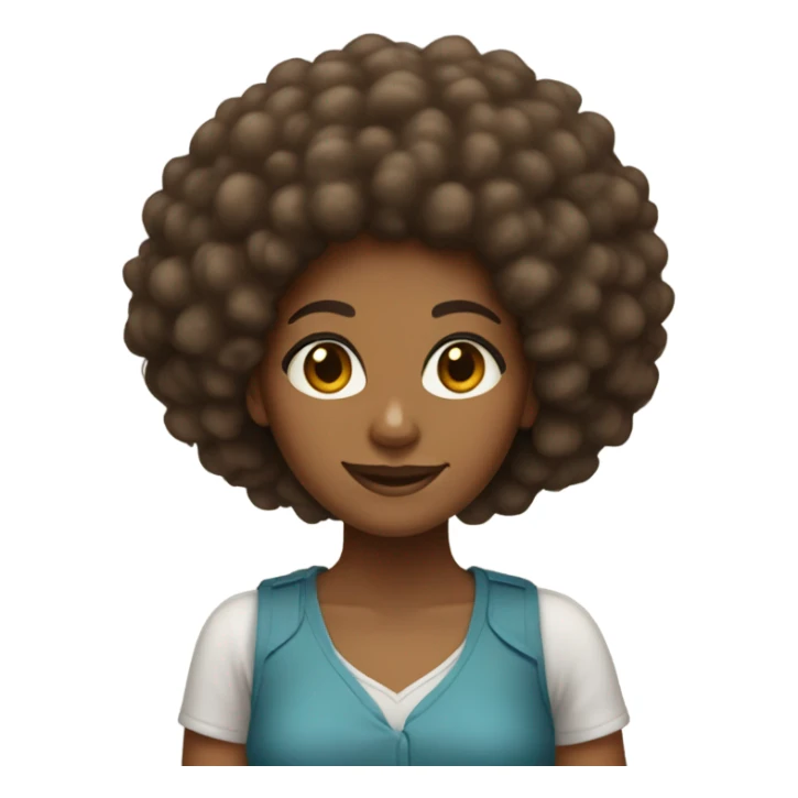 bbl brown skin girl with fro sticker