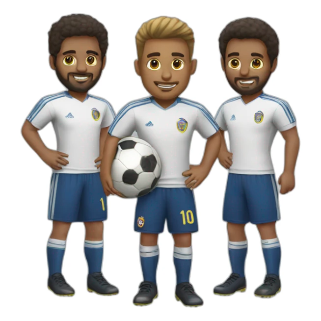 equipo de 3 personas futbol sticker