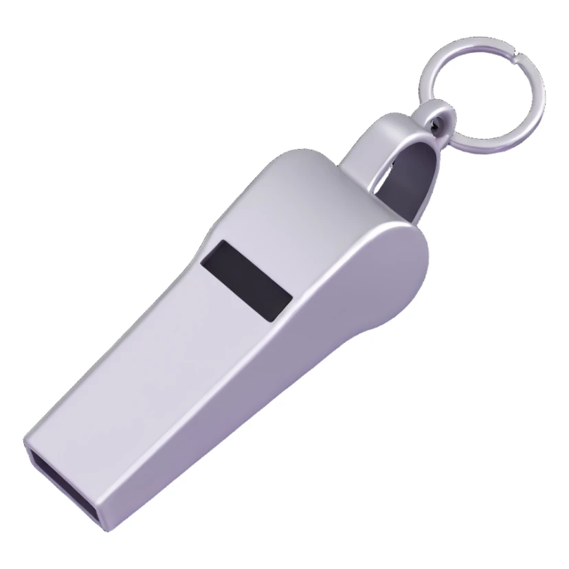 a referee's whistle, shiny and detailed sticker