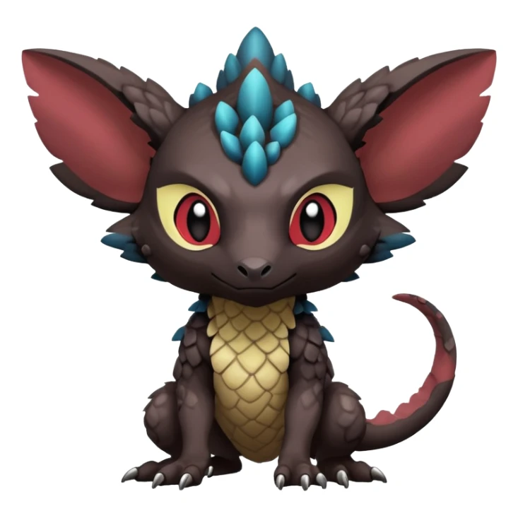 Dark edgy exotic painted Fakémon-Pokémon-Trico-Vernid-creature sticker