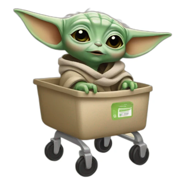 baby yoda shopping sticker