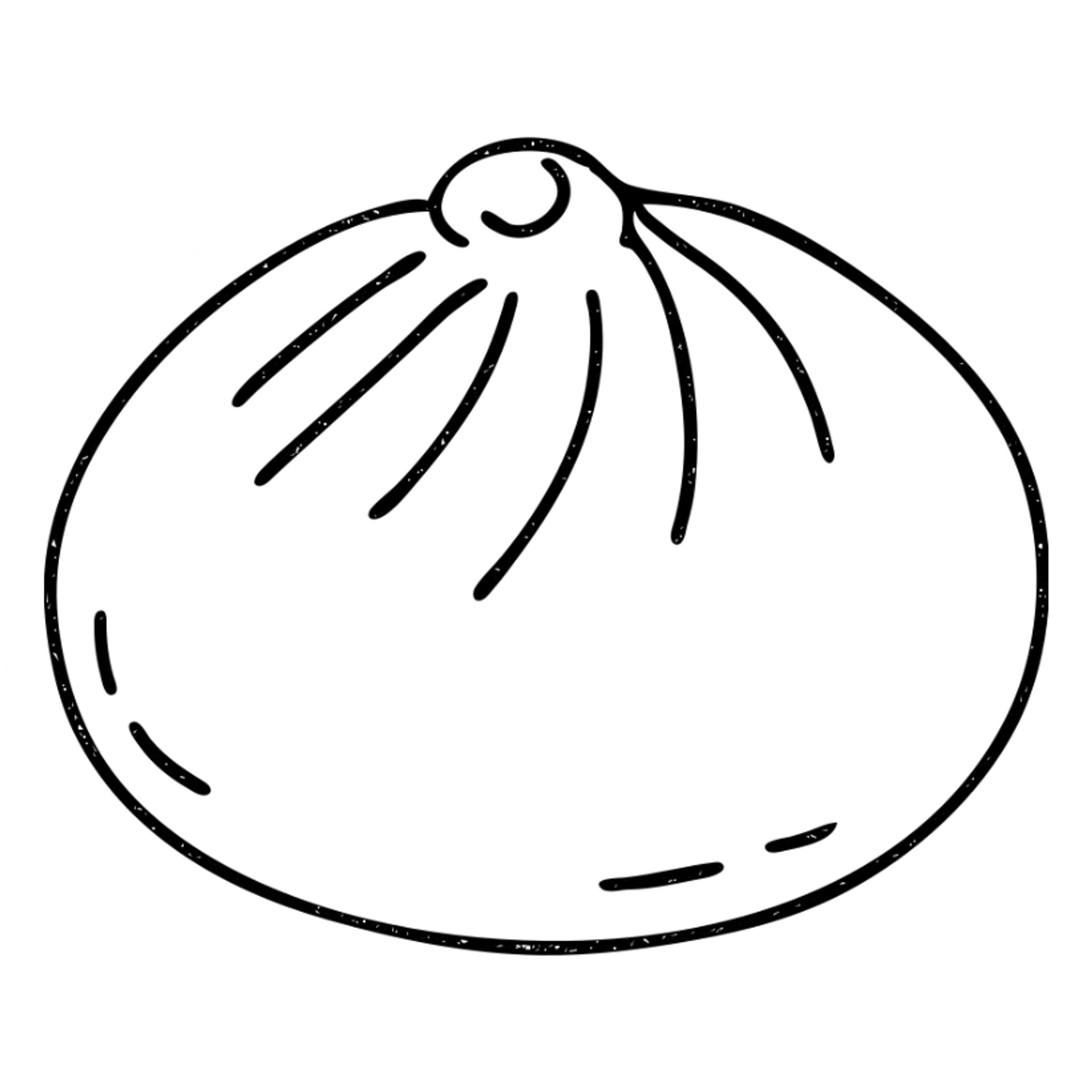 banh bao, outlined icon, no fill, hand-drawn look sticker