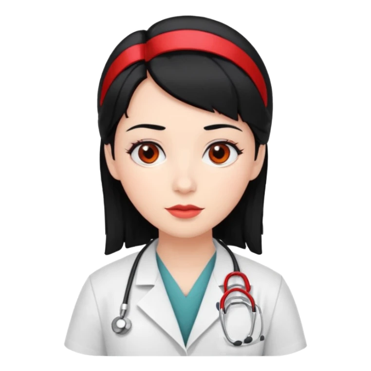 doctor with black hair and red hairclips  sticker