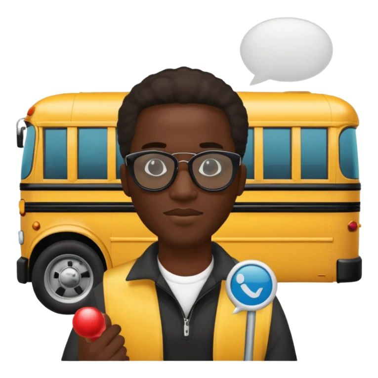 a school bus with a jamaican man saying bomboclat ("BOMBOCLAT' in speech bubble in front of the man) THE SPEECH BUBBLE MUST SAY BOMBOCLAT sticker