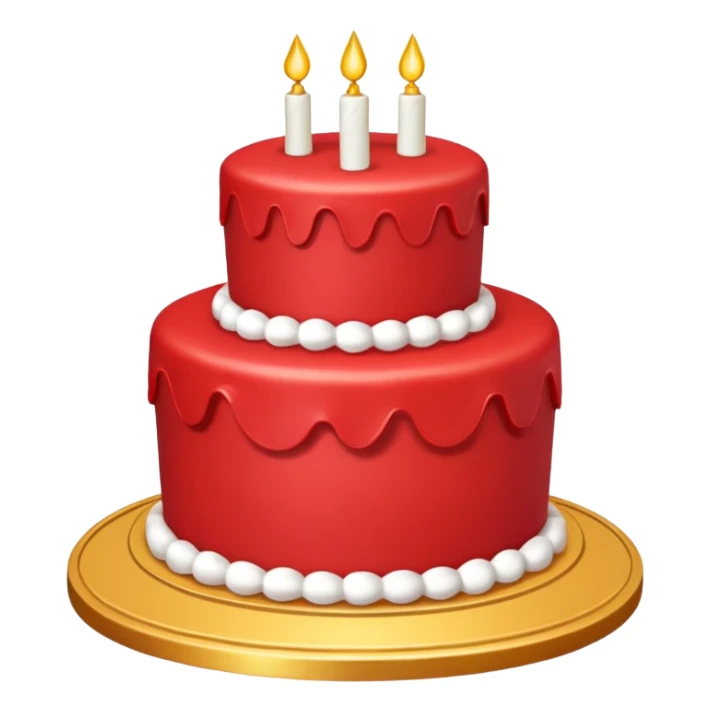 red cake with golden details sticker