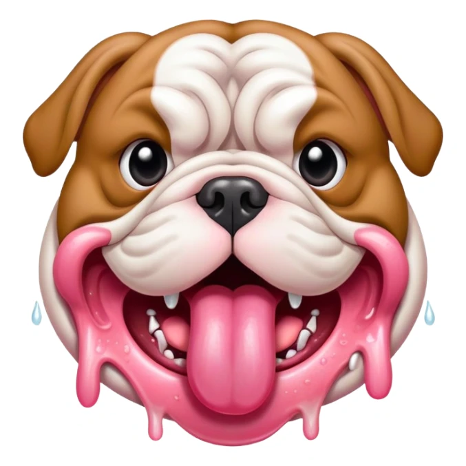 Bulldog's tongue lolls out sticker