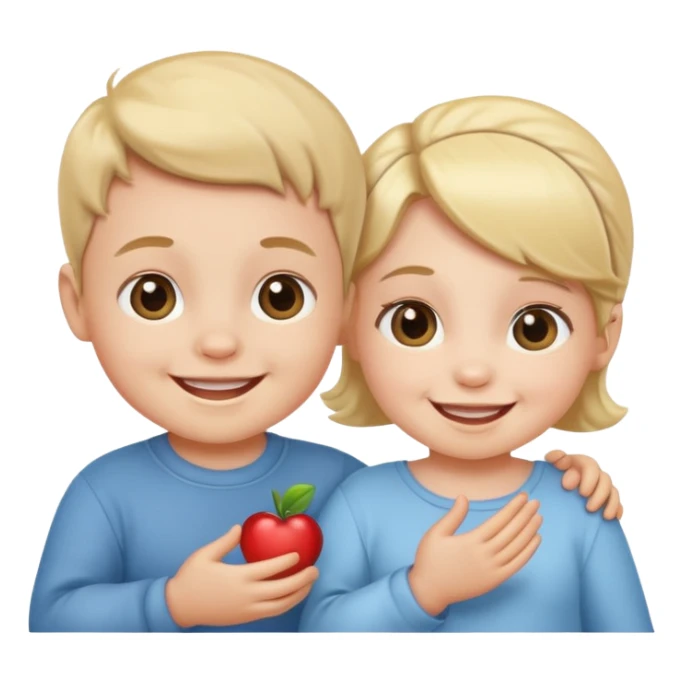 Baby boy and girl cartoon sticker