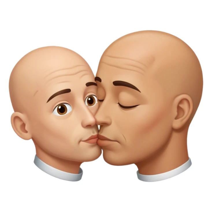 Bald guy kissing a guy that's not bald sticker