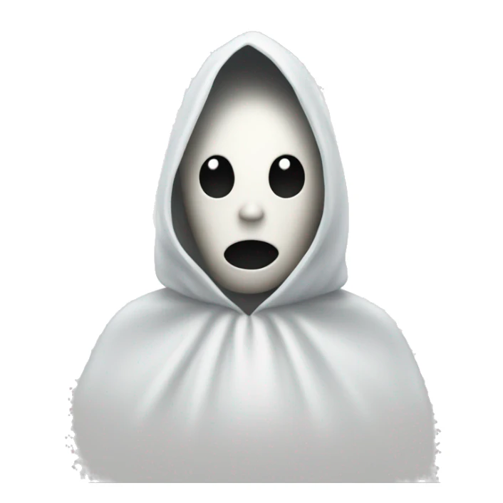Person in a ghost costume with a pointy top sticker