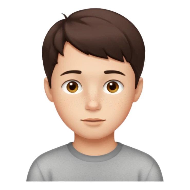 cute brunnete boy with short hair light skin and freckles sticker