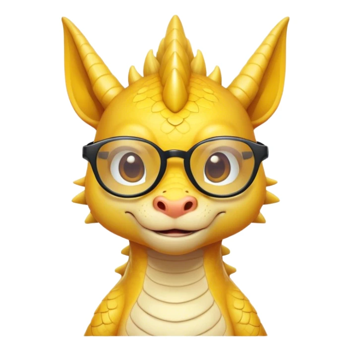 A cute asain yellow dragon, with cool glasses sticker