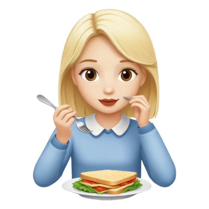blonde girl having lunch sticker